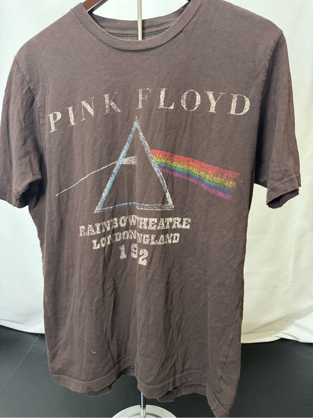 Large-  Brown Pink Floyd Prism Rainbow Short Sleeve Tee